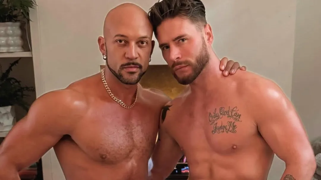 Gay Adult Performers Make a Steamy Splash with Pool Kiss